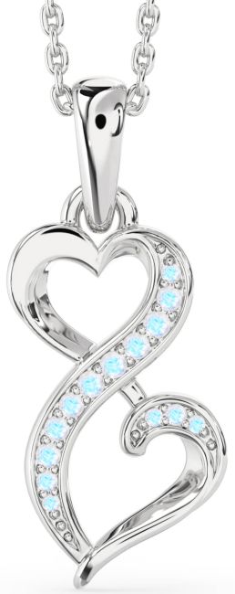 Moonstone Silver Infinity Heart Necklace