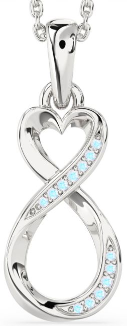 Moonstone Silver Infinity Heart Necklace