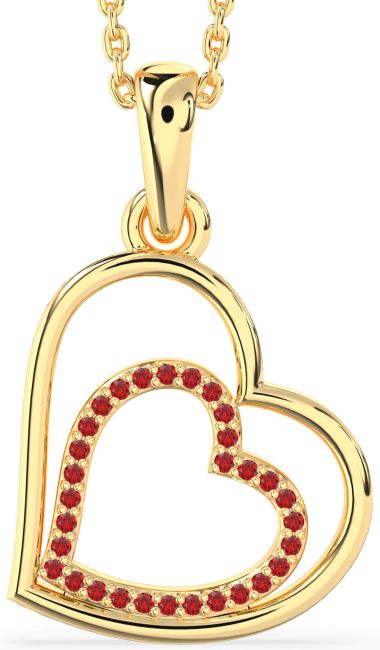 Ruby Gold Heart Necklace