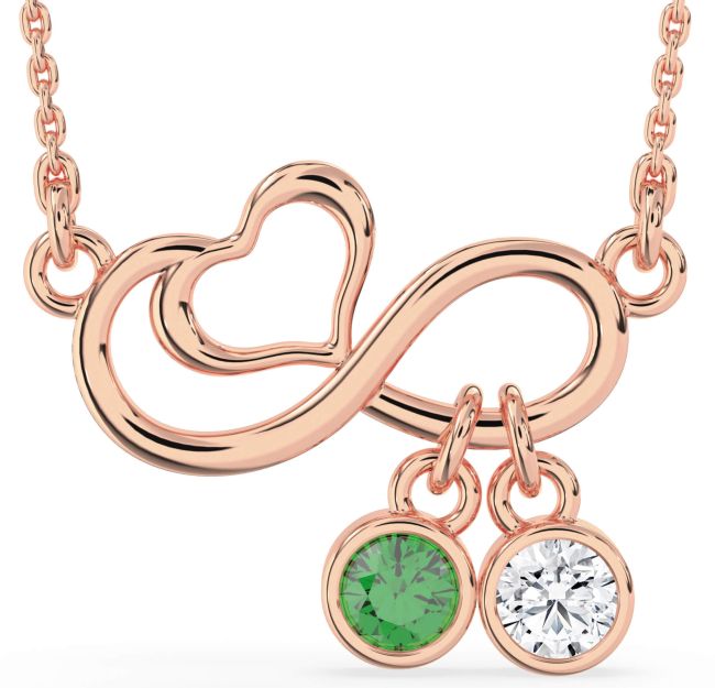 Rose Gold Infinity Heart Necklace