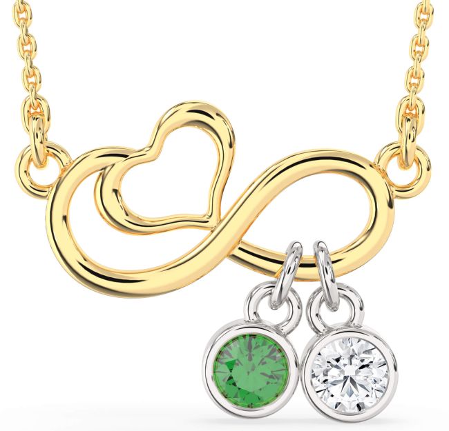Gold Silver Infinity Heart Necklace