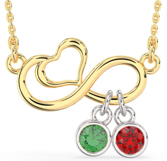 Gold Silver Infinity Heart Necklace