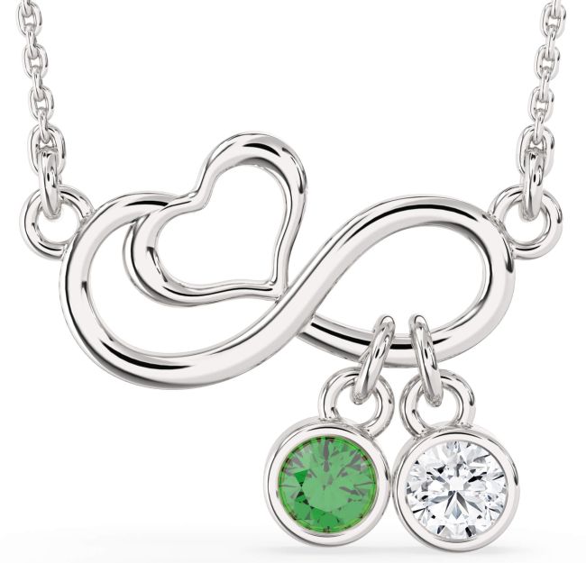 Platinum Infinity Heart Necklace
