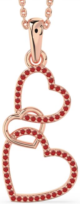 Ruby Rose Gold Silver Heart Necklace