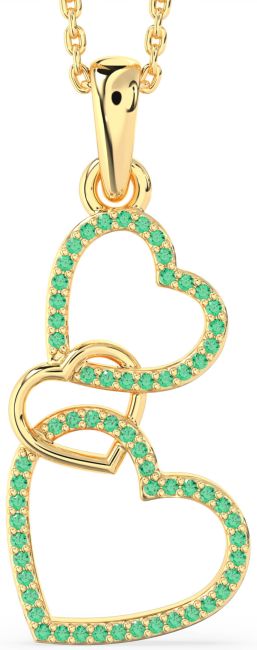 Emerald Gold Heart Necklace