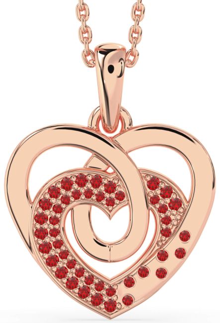 Ruby Rose Gold Heart Necklace