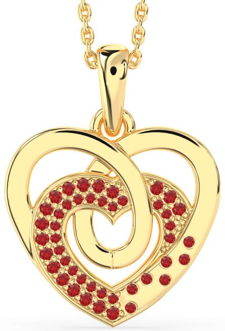 Ruby Gold Heart Necklace