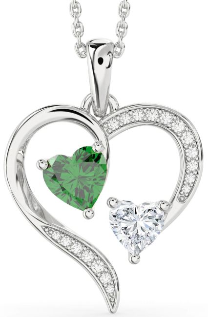 Diamond Silver Heart Necklace