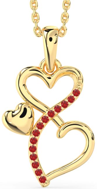 Ruby Gold Infinity Heart Necklace