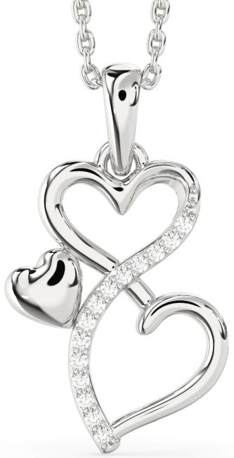 Diamond White Gold Infinity Heart Necklace