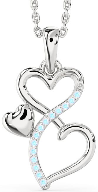 Moonstone Silver Infinity Heart Necklace
