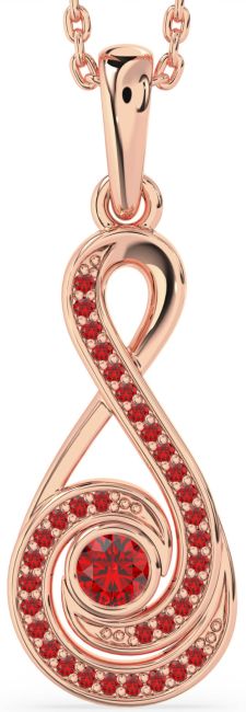 Ruby Rose Gold Infinity Necklace