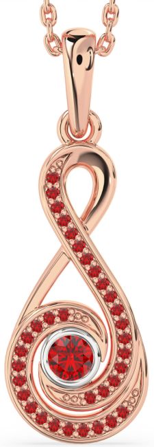 Ruby Rose Gold Silver Infinity Necklace