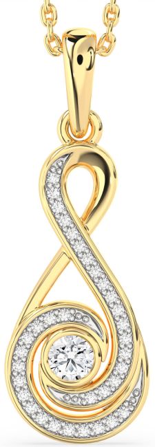 Diamond Gold Silver Infinity Necklace