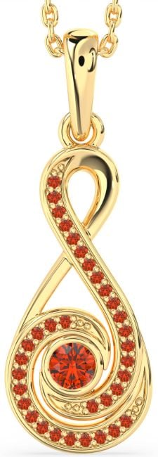 Fire Opal Gold Infinity Necklace