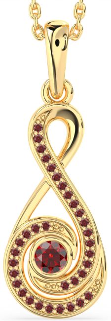 Garnet Gold Infinity Necklace