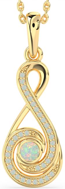 Opal Gold Infinity Necklace