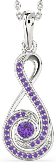 Amethyst Silver Infinity Necklace