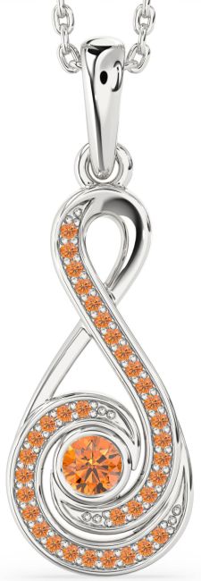 Citrine Silver Infinity Necklace