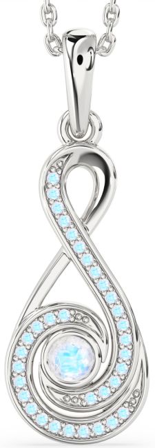 Moonstone Platinum Infinity Necklace