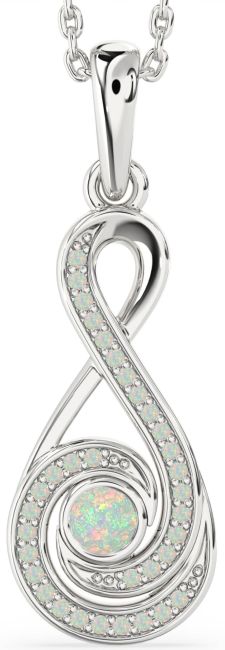 Opal Silver Infinity Necklace