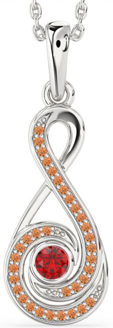 Ruby & Citrine Silver Infinity Necklace