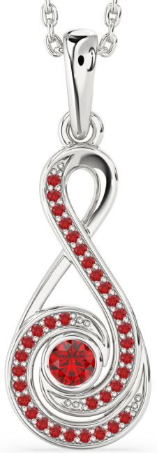 Ruby Platinum Infinity Necklace