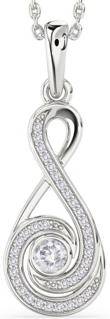 Salt & Pepper Diamond Platinum Infinity Necklace