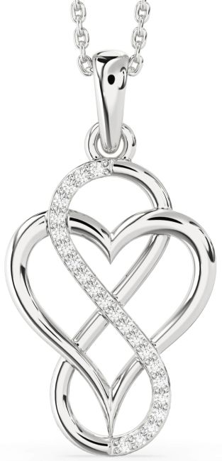 Diamond Platinum Heart Infinity Necklace