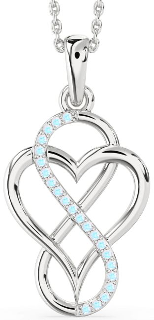 Moonstone Silver Heart Infinity Necklace