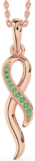 Emerald Rose Gold Infinity Necklace