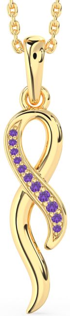 Amethyst Gold Infinity Necklace