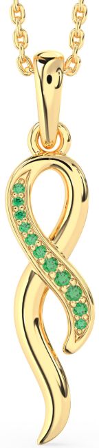 Emerald Gold Infinity Necklace