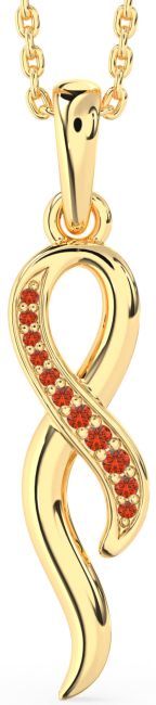 Fire Opal Gold Silver Infinity Necklace