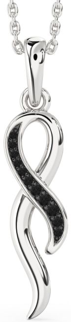 Black Diamond Silver Infinity Necklace