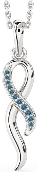 Blue Diamond Silver Infinity Necklace