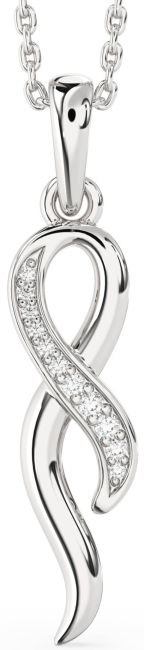 Lab Diamond Silver Infinity Necklace