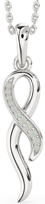 Opal Silver Infinity Necklace