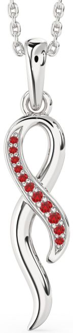 Ruby Platinum Infinity Necklace