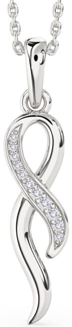 Salt & Pepper Diamond Platinum Infinity Necklace