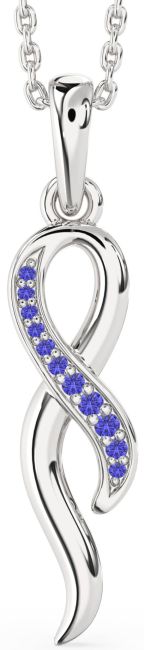 Tanzanite Silver Infinity Necklace