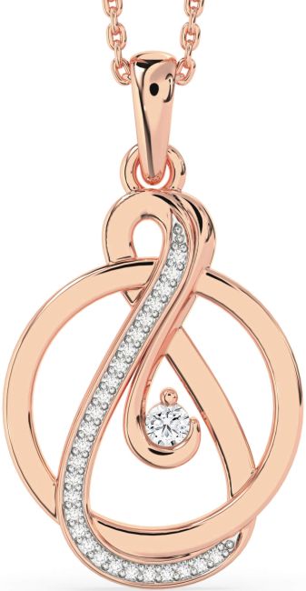 Diamond Rose Gold Infinity Circle Necklace