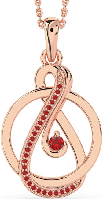 Ruby Rose Gold Infinity Circle Necklace