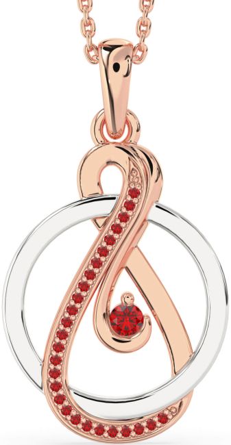 Ruby Rose Gold Silver Infinity Circle Necklace
