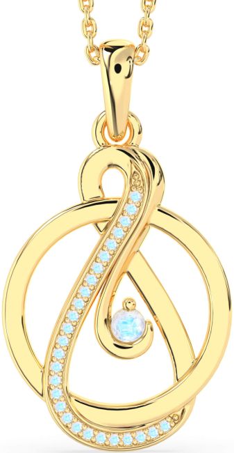 Moonstone Gold Infinity Circle Necklace