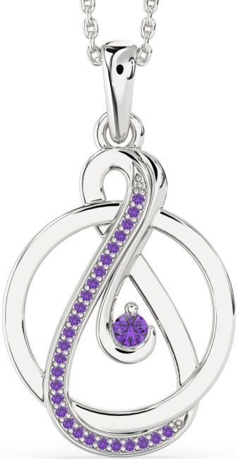 Amethyst Silver Infinity Circle Necklace