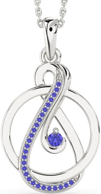 Tanzanite Silver Infinity Circle Necklace