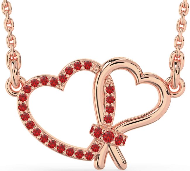 Ruby Rose Gold Heart Necklace