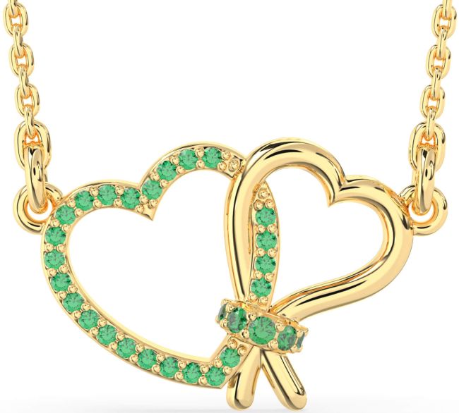 Emerald Gold Heart Necklace