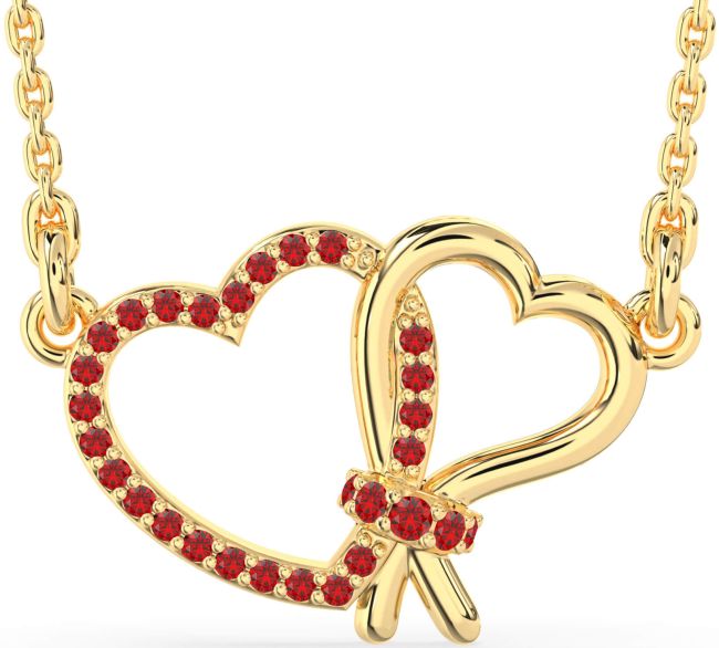 Ruby Gold Heart Necklace